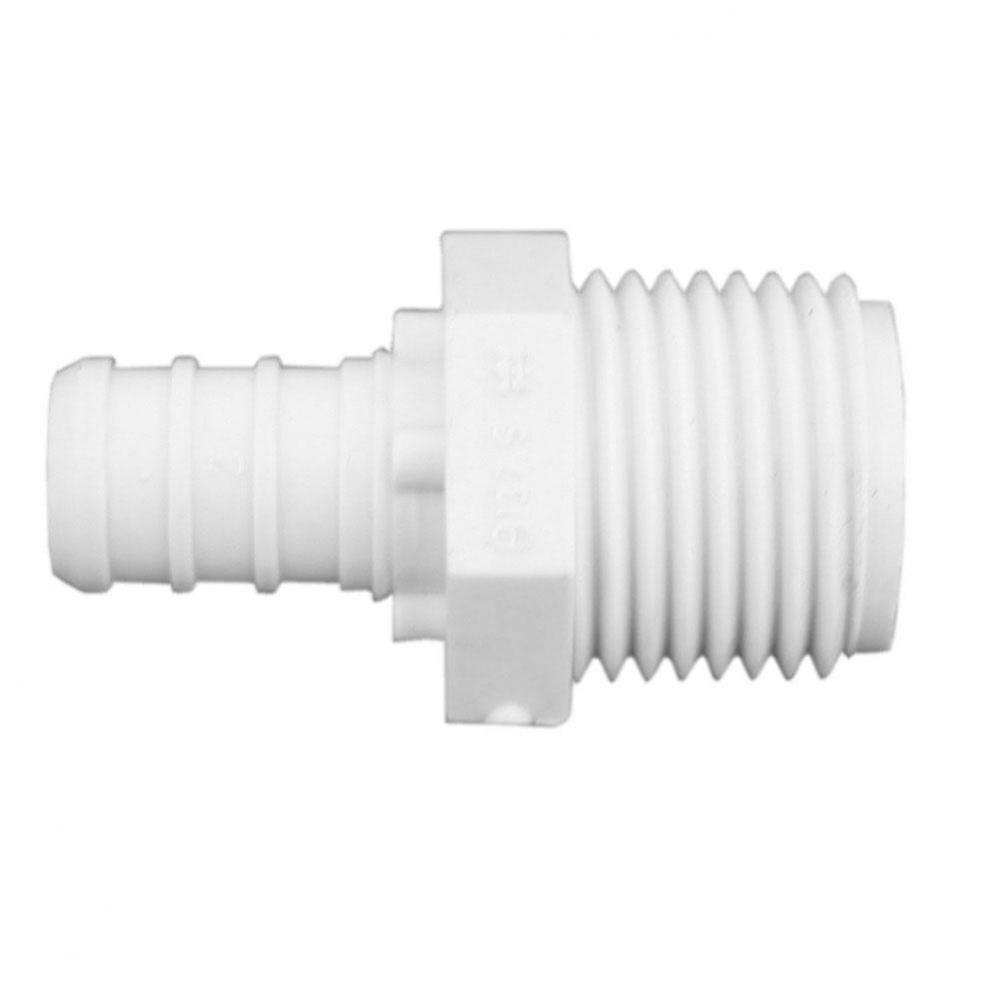 1/2'' x 1/2'' Plastic White PEX Adapter, Lead Free