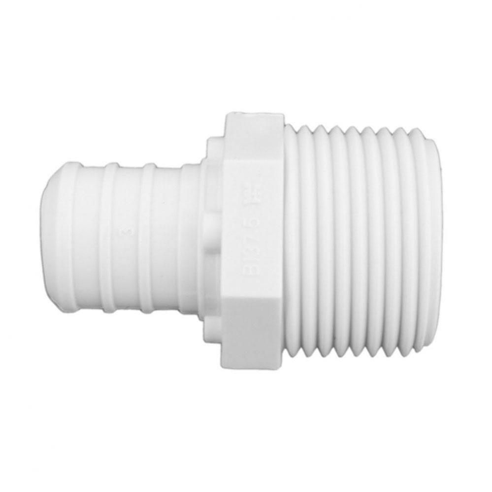 3/4'' x 3/4'' Plastic White PEX Adapter, Lead Free