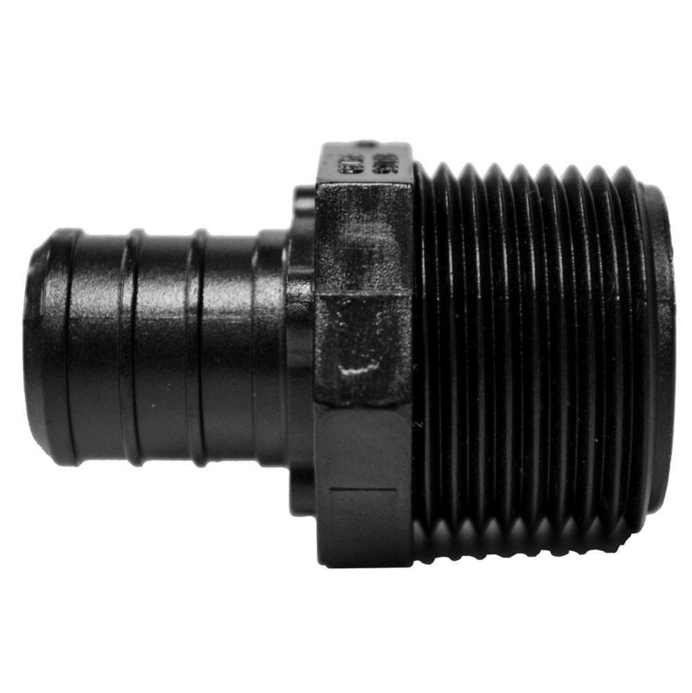 1/2'' x 1/2'' Plastic Black PEX Adapter, Lead Free