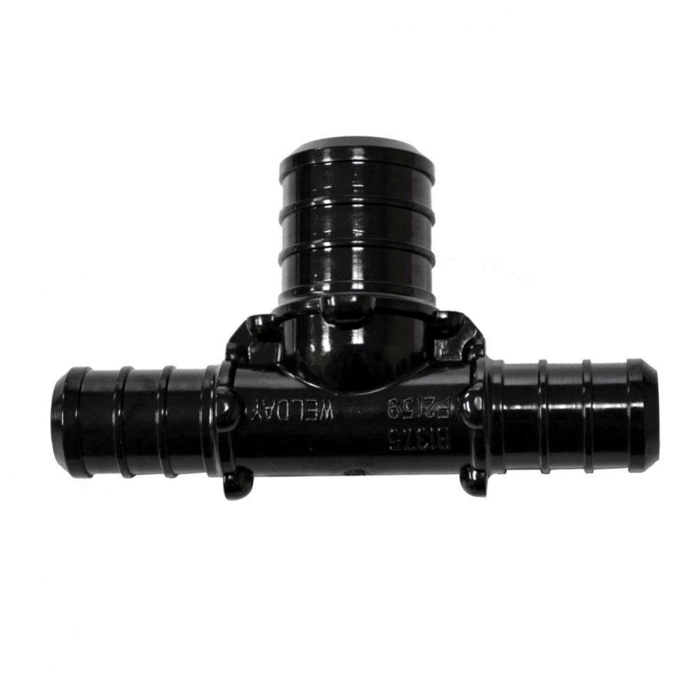 1/2'' x 1/2'' x 3/4'' Plastic Black PEX Reducing Tee, Lead Free