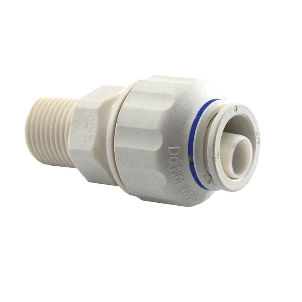 5/8'' OD x 1/2'' Twist to Lock Plastic Male Adapter