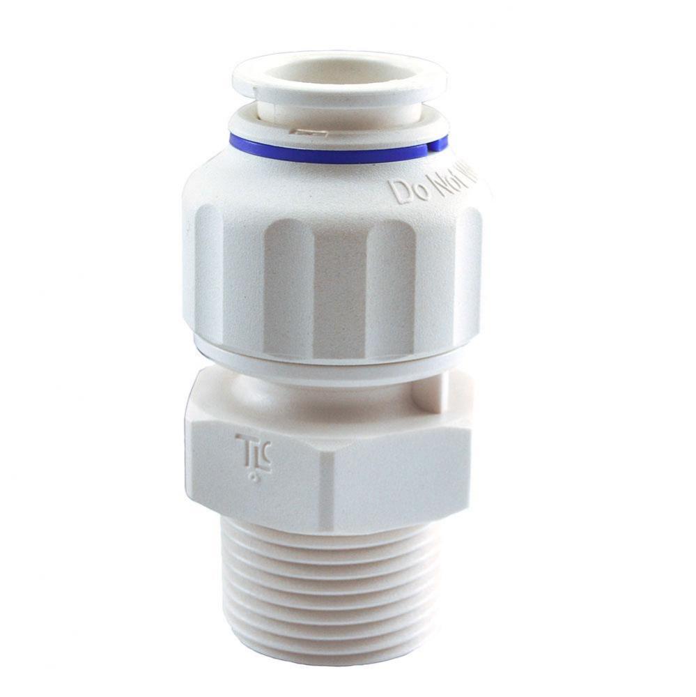 1/2'' x 3/4'' Twist to Lock Plastic Male Adapter