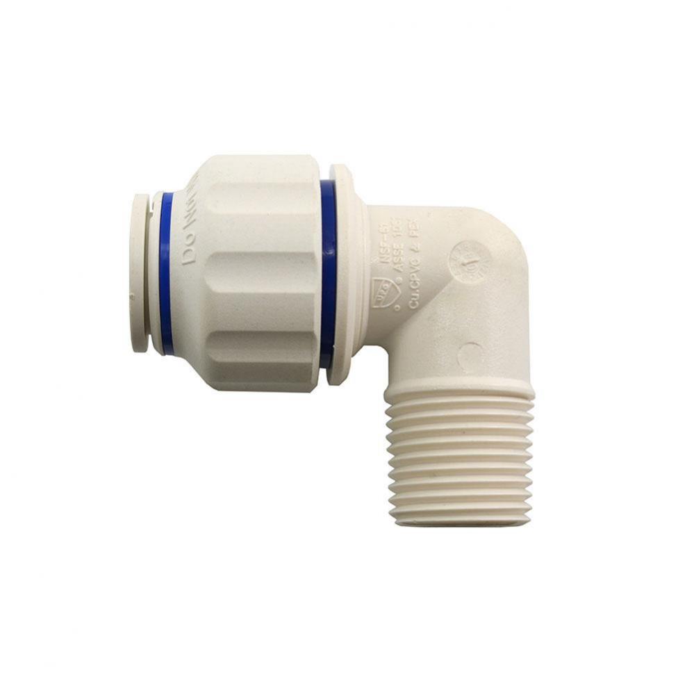 1/2'' x 1/2'' Twist to Lock Plastic Male 90degree Elbow