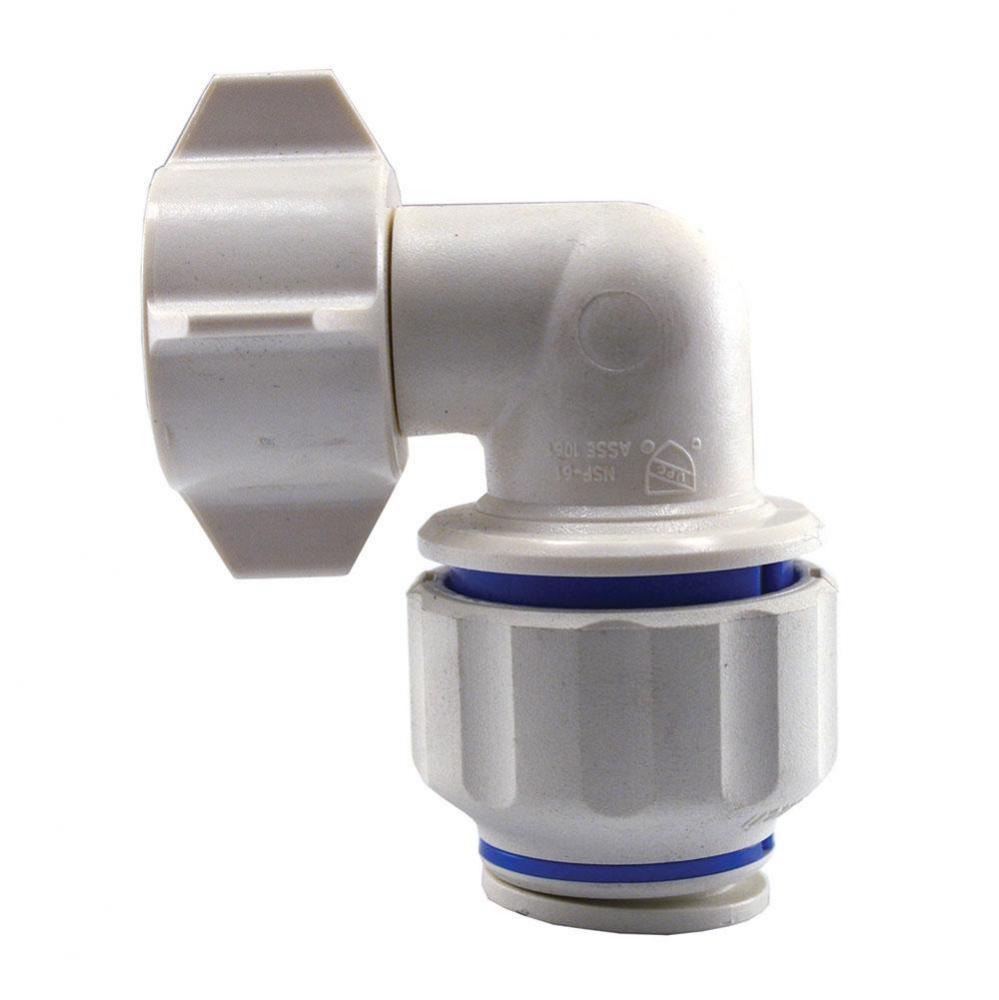 1/2'' x 1/2'' Twist to Lock Plastic Swivel Elbow Union