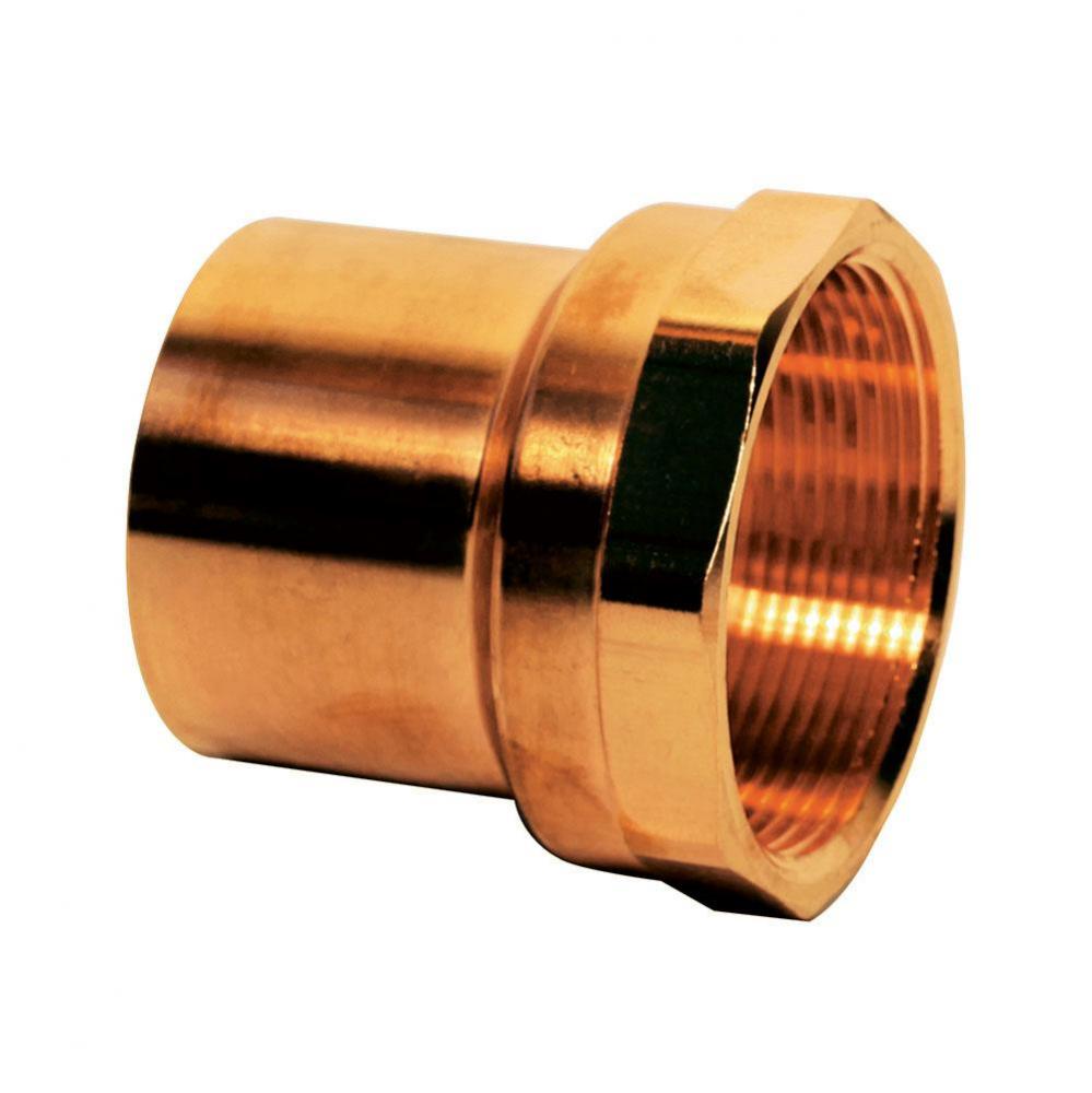 Copper Female Adapter, FTG x FPT, 1-1/4 x 1-1/4