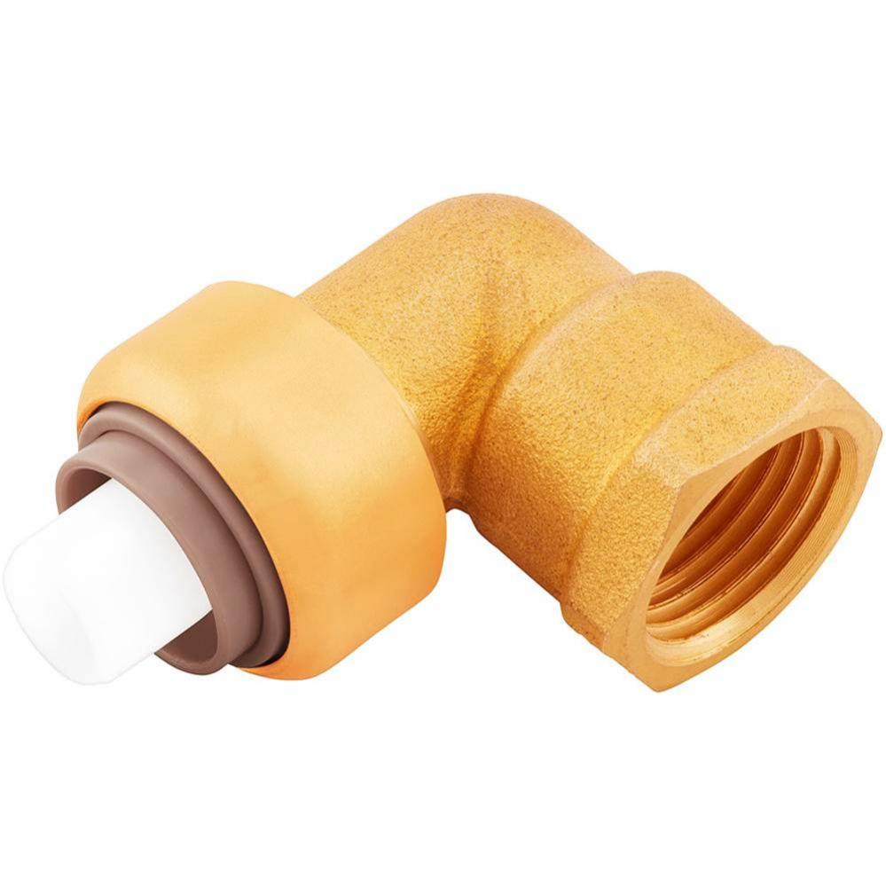 1/2'' FPT (Bagged) PlumBite Push On 90degree Elbow Adapter, Lead Free