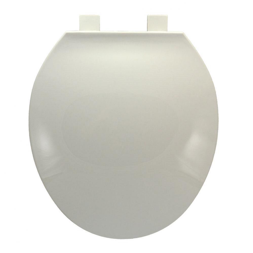 Heavy Duty Commercial Plastic Seat, White, Round Closed Front with Cover
