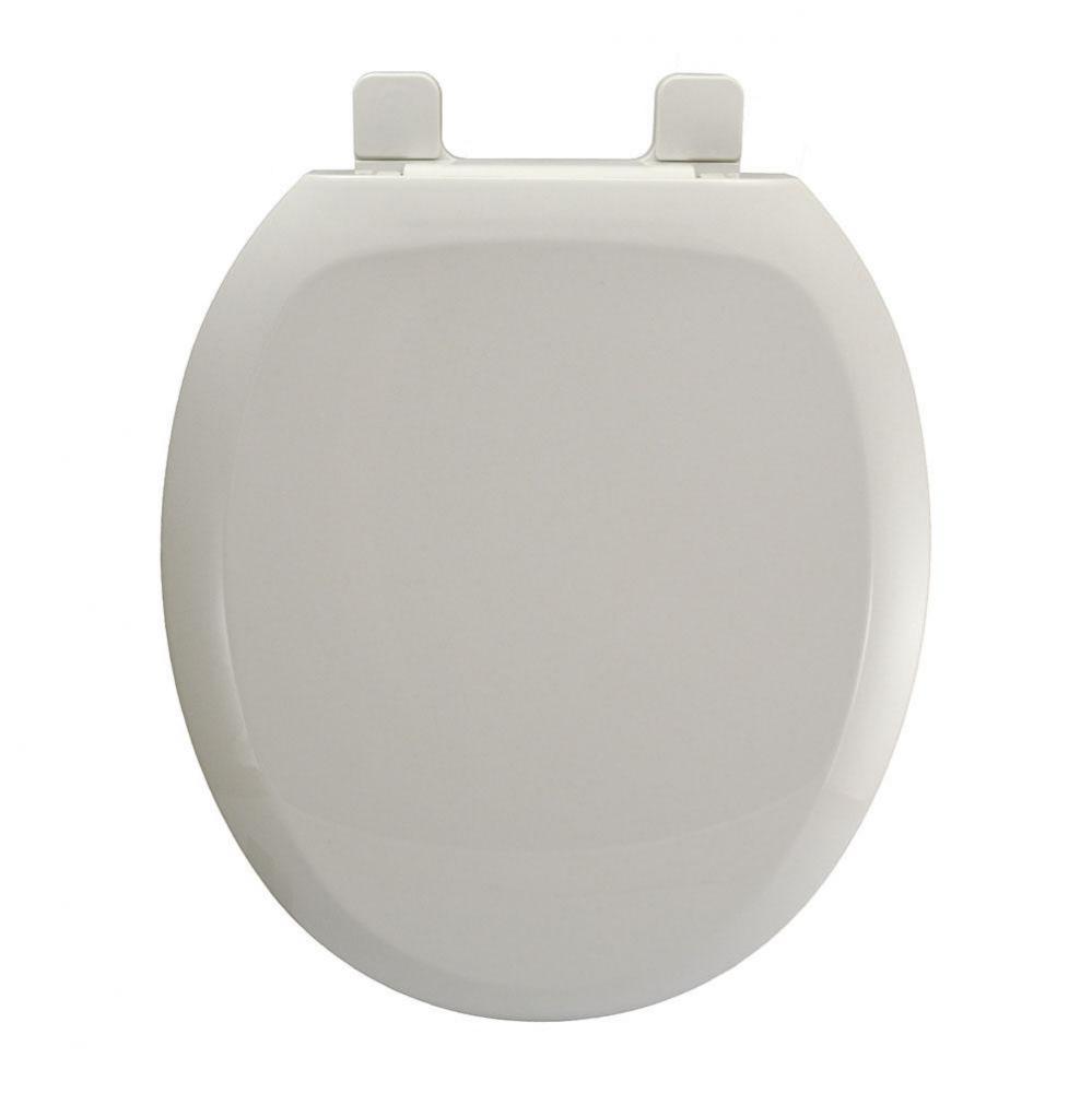 Standard Plastic Seat, White, Round Open Front with Cover