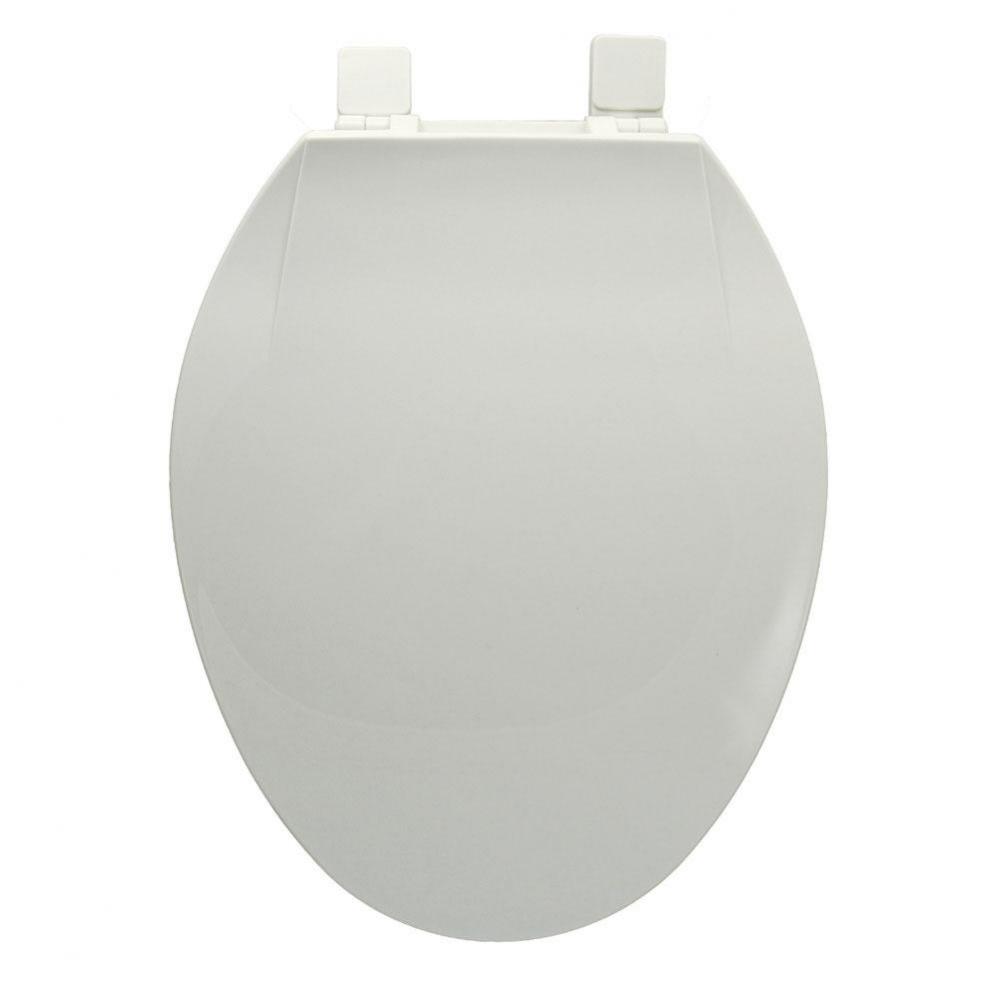 Standard Plastic Seat, White, Elongated Closed Front with Cover