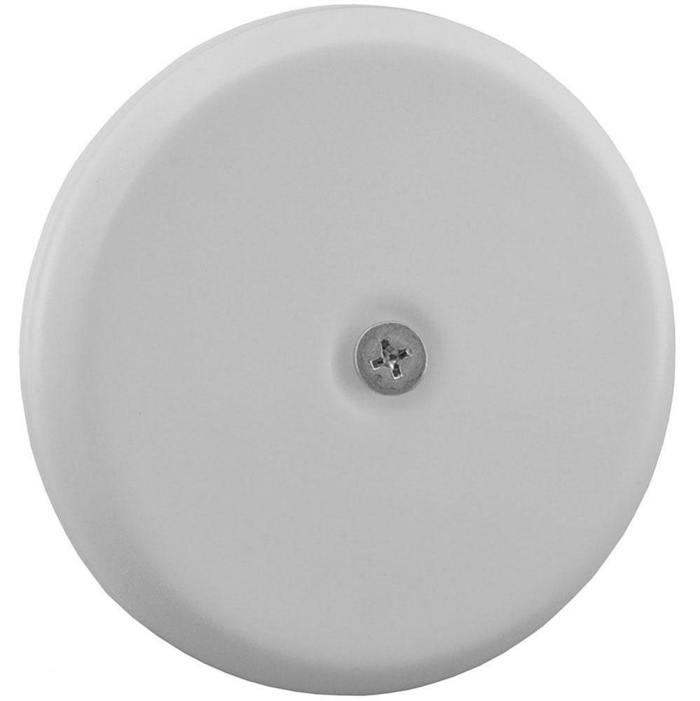 4-1/4'' White High Impact Plastic Cleanout Cover Plate, Flat Design