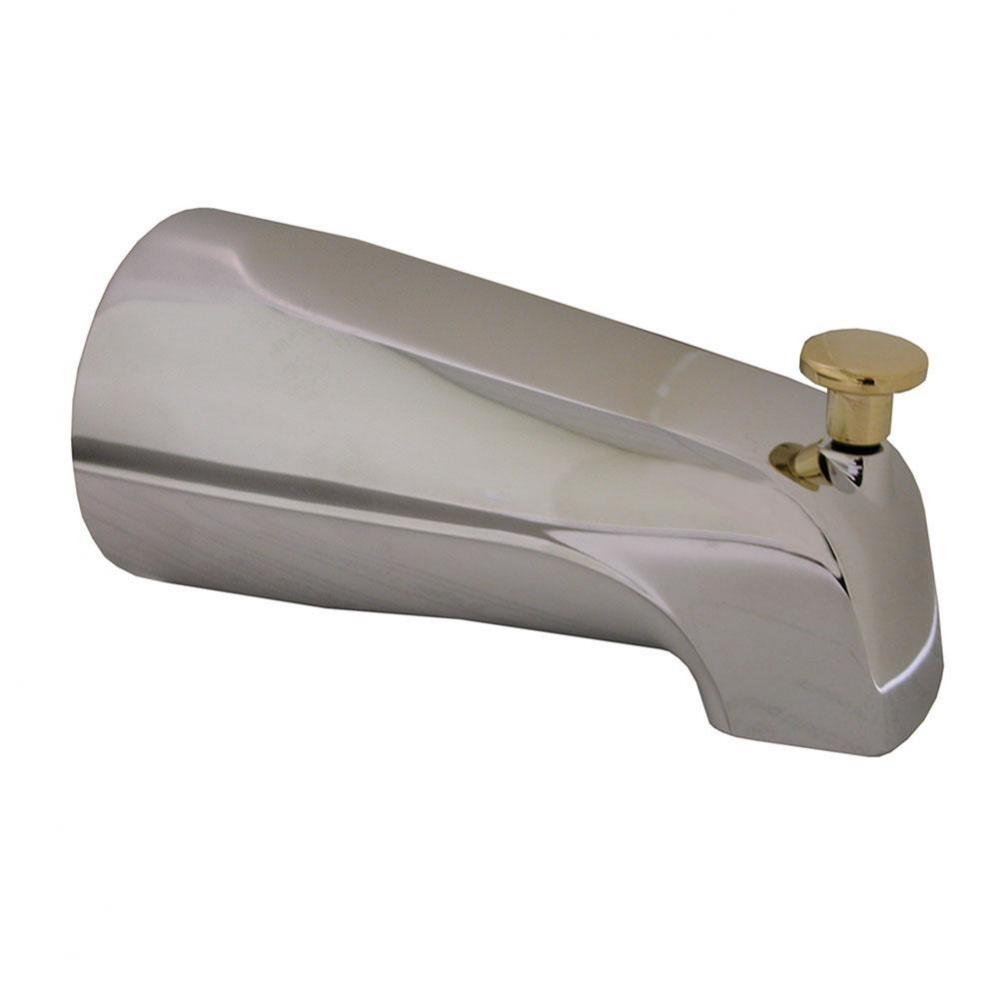 Chrome Plated Slip-On Diverter Spout with Polished Brass Knob