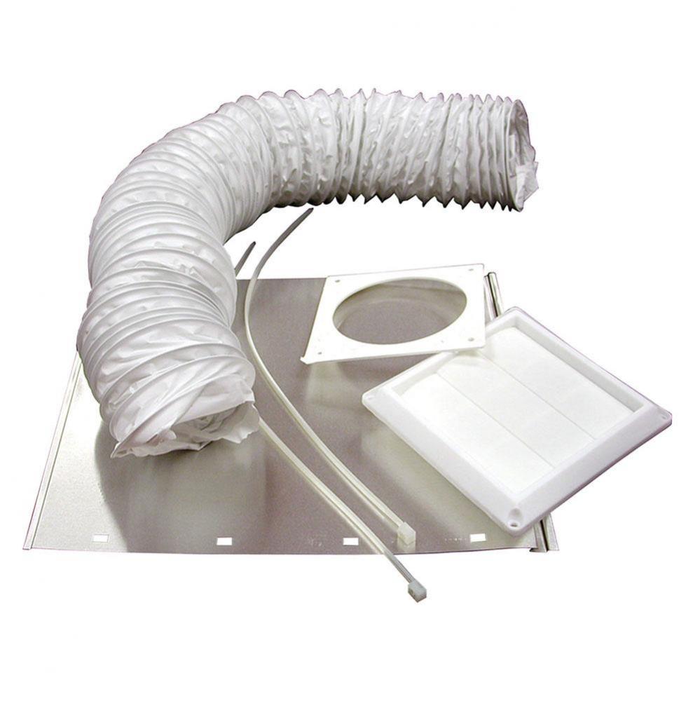 4'' x 8'' Dryer Vent Kit with Louvered White Hood