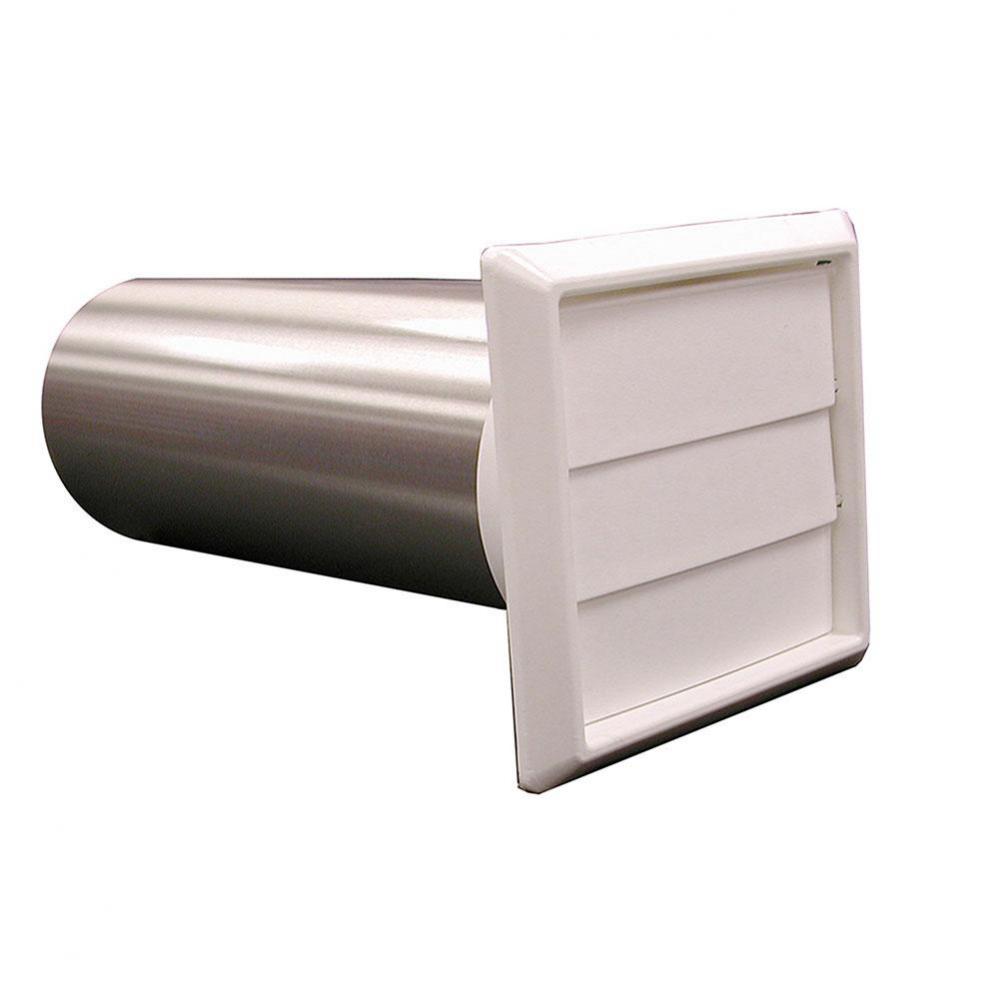 4'' Louvered Dryer Vent Hood Assembly, White Hood