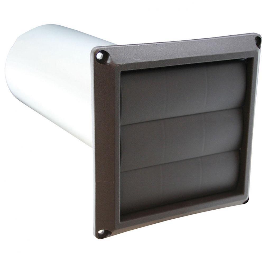 4'' Louvered Dryer Vent Hood Assembly, Brown Hood