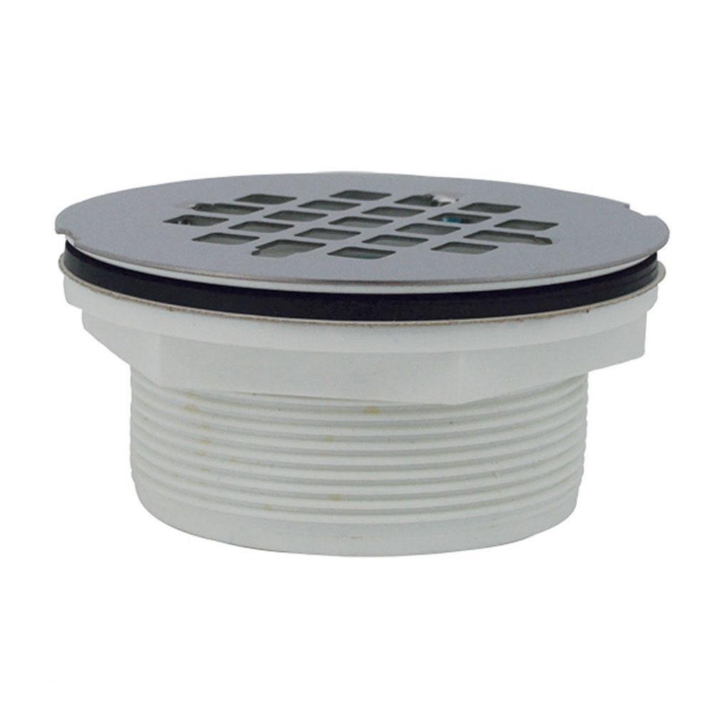 2'' No Caulk Shower Stall Drain with Plastic Body and Stainless Steel Strainer (101PNC)