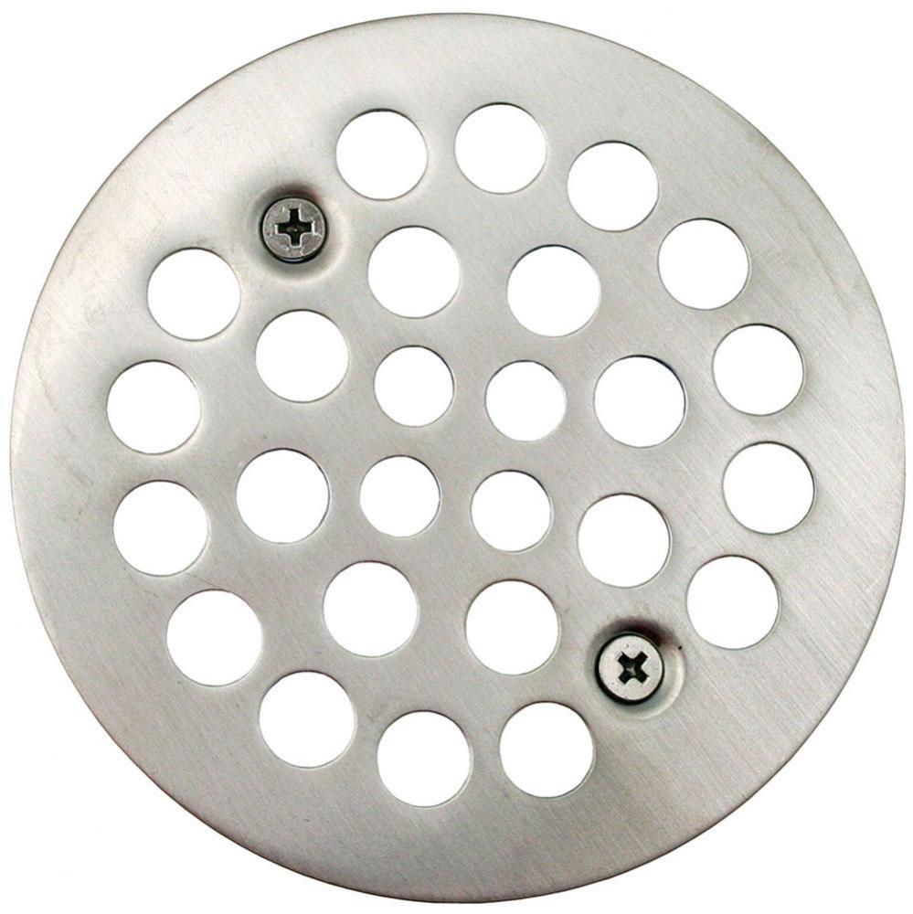 Brushed Nickel 4-1/4'' Strainer with Screws for Fiberglass Shower Stall