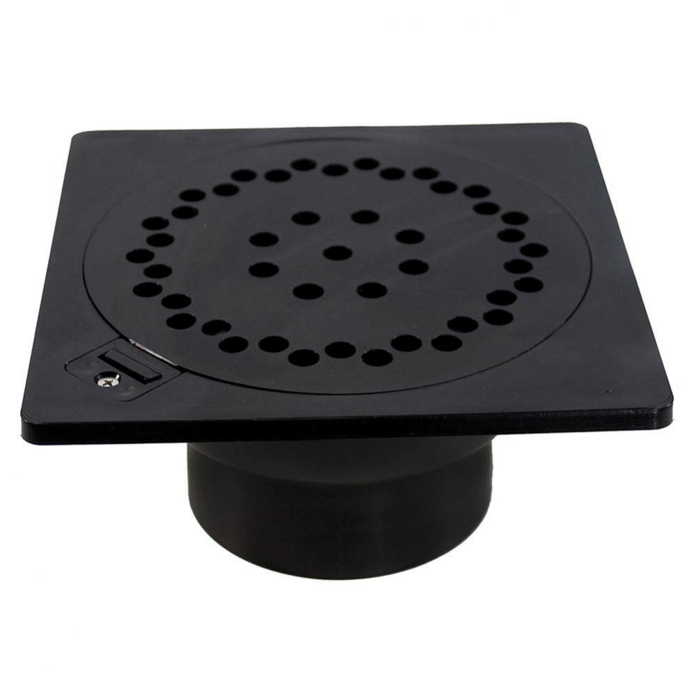 9'' x 9'' ABS Utility Drain with 4'' Hub