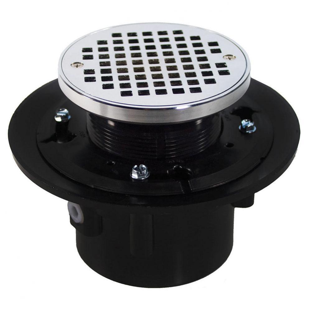 2'' x 3'' Heavy Duty ABS Drain Base with 3'' Plastic Spud and 6&apos