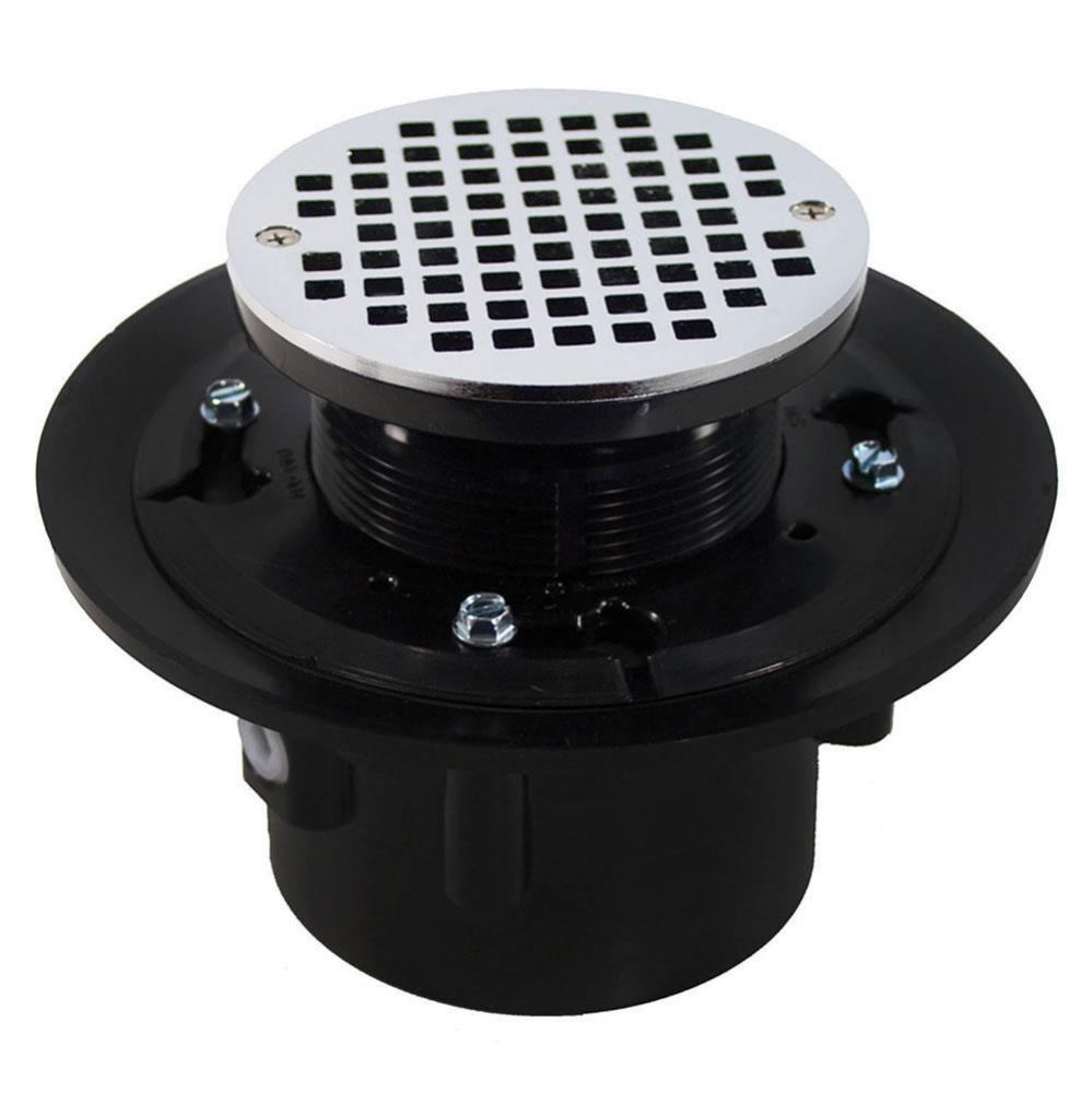 2'' x 3'' Heavy Duty ABS Drain Base with 3-1/2'' Plastic Spud and 6&