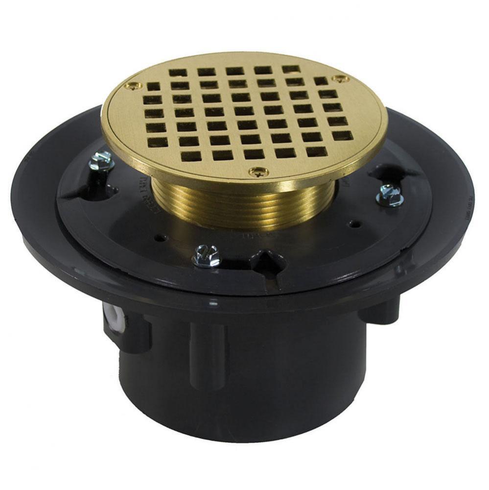 2'' x 3'' Heavy Duty PVC Drain Base with 3-1/2'' Metal Spud and 4&ap