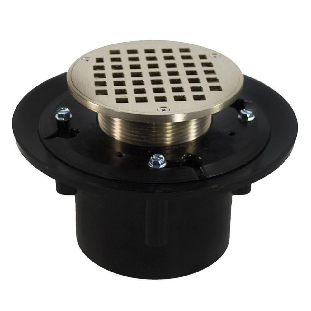 2'' x 3'' Heavy Duty ABS Drain Base with 3-1/2'' Metal Spud and 4&ap