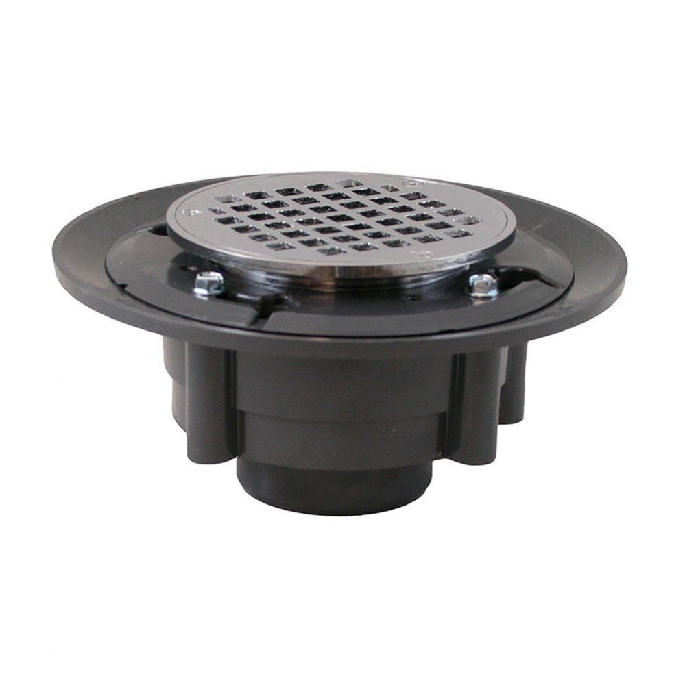 2'' x 3'' Heavy Duty PVC Drain Base with 3-1/2'' Metal Spud and 5&ap