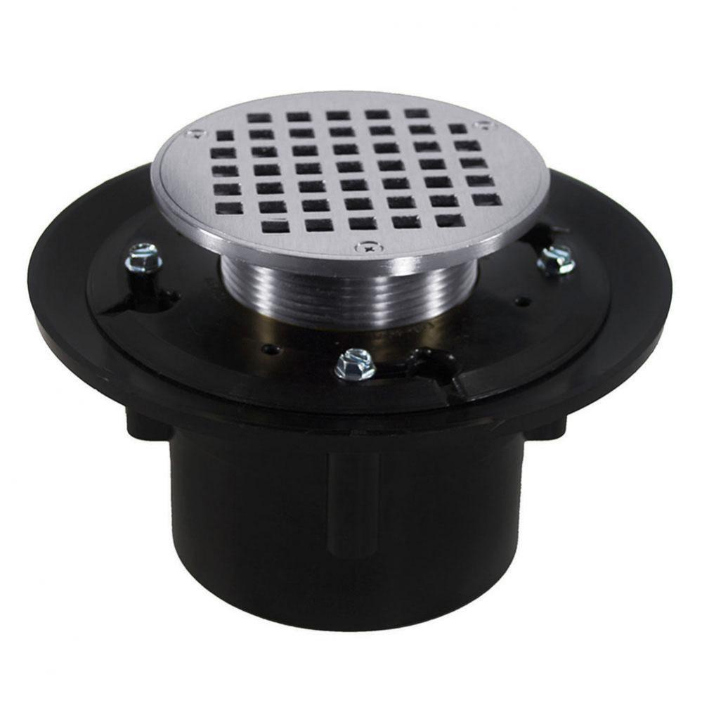 2'' x 3'' Heavy Duty ABS Drain Base with 3-1/2'' Metal Spud and 6&ap
