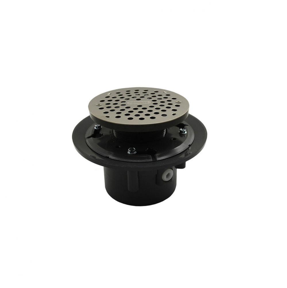 2'' x 3'' Heavy Duty PVC Drain Base with 4'' Plastic Spud and 6&apos