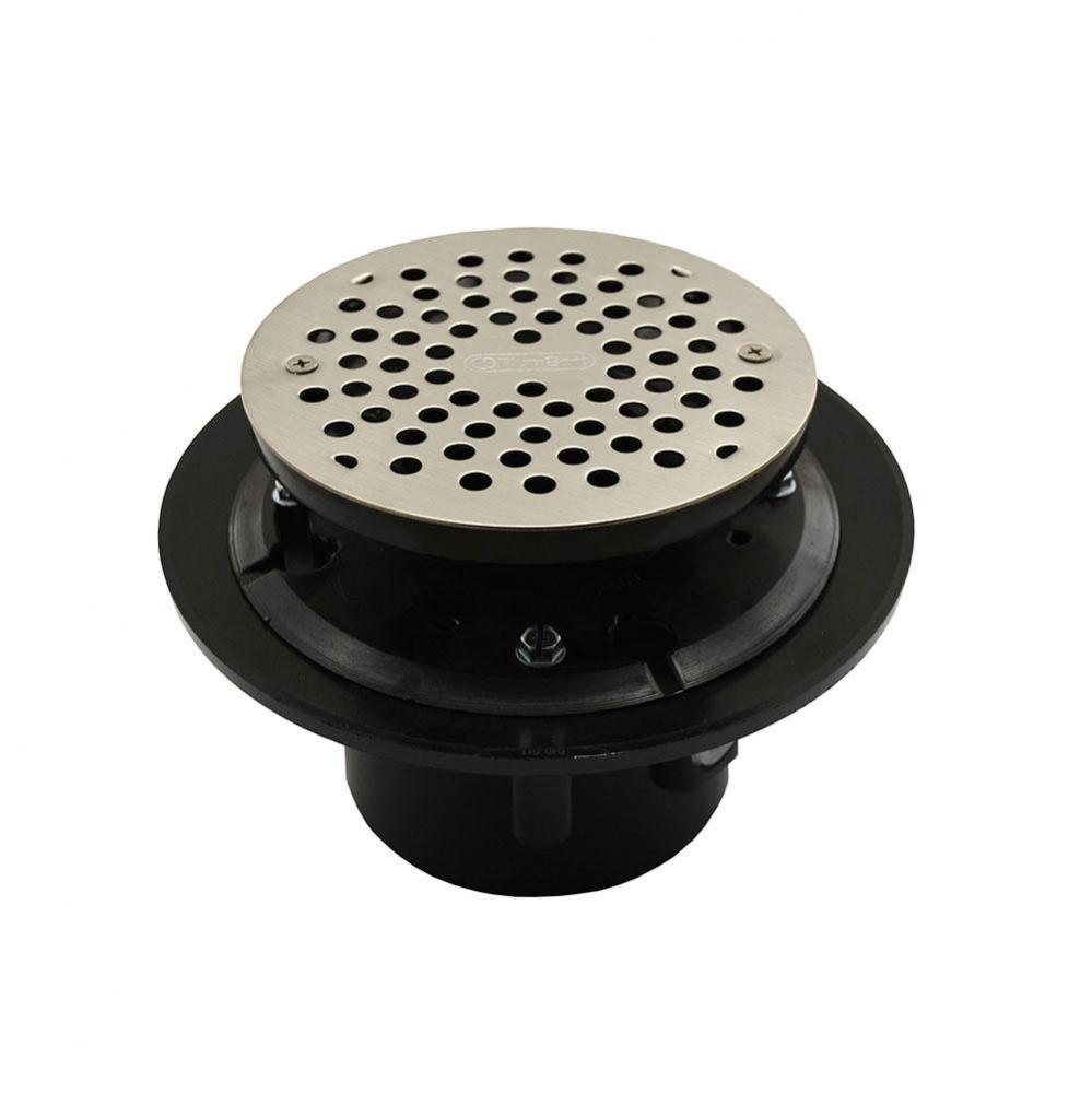 3'' x 4'' Heavy Duty ABS Drain Base with 3'' Plastic Spud and 6&apos