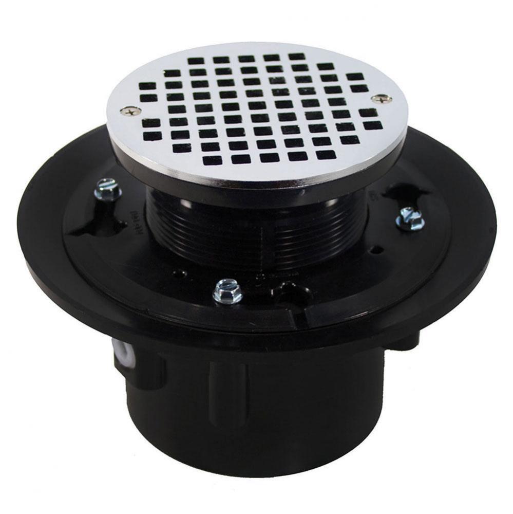 3'' x 4'' Heavy Duty ABS Drain Base with 3-1/2'' Plastic Spud and 5&