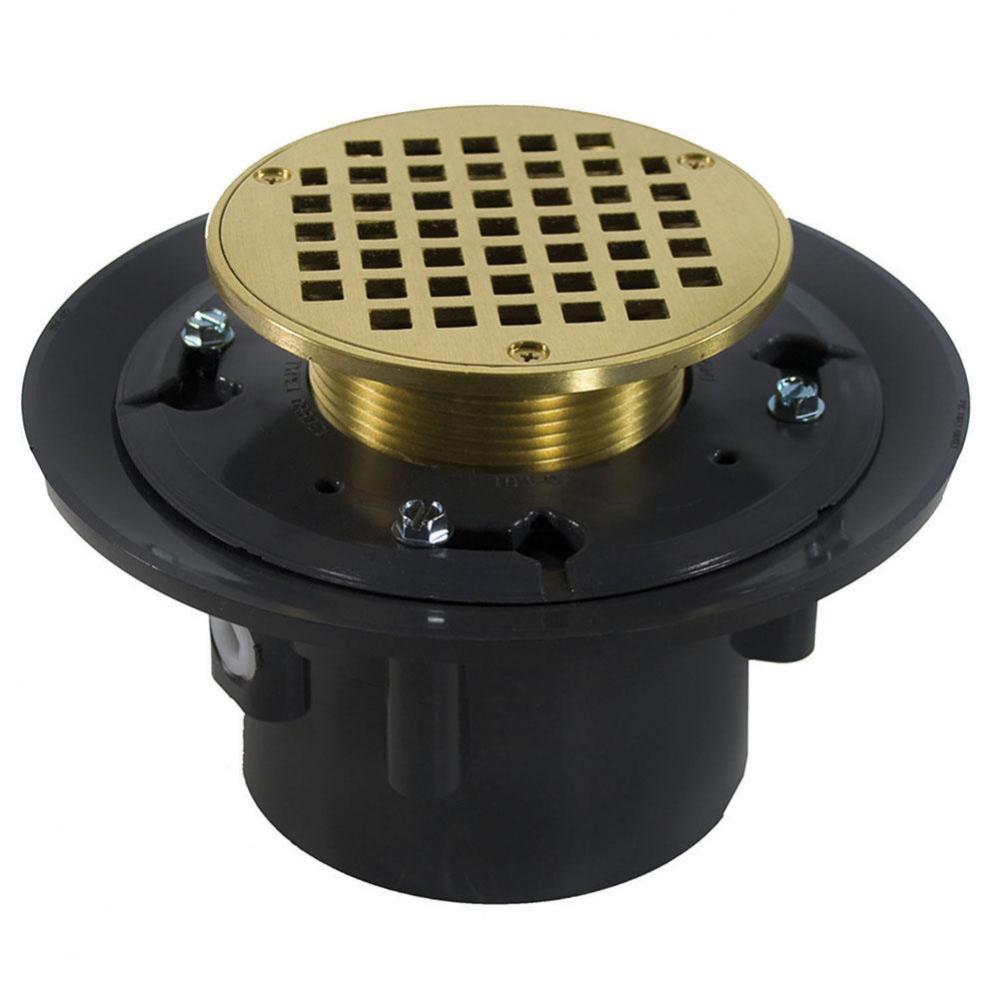 3'' x 4'' Heavy Duty PVC Drain Base with 3-1/2'' Metal Spud and 4&ap