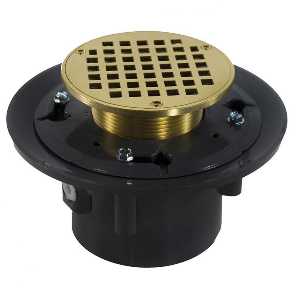 3'' x 4'' Heavy Duty PVC Drain Base with 3-1/2'' Metal Spud and 6&ap