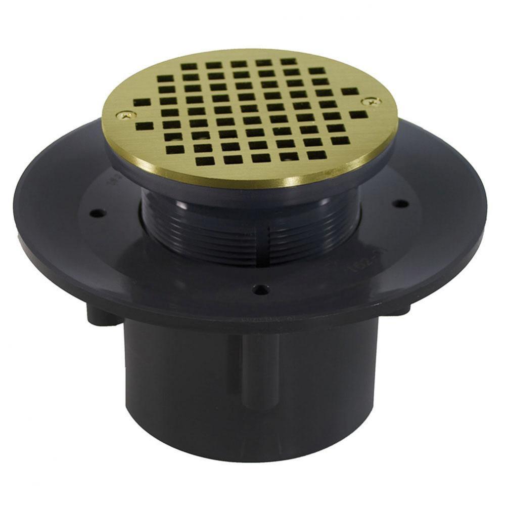 2'' x 3'' Heavy Duty PVC Slab Drain Base with 3-1/2'' Plastic Spud a