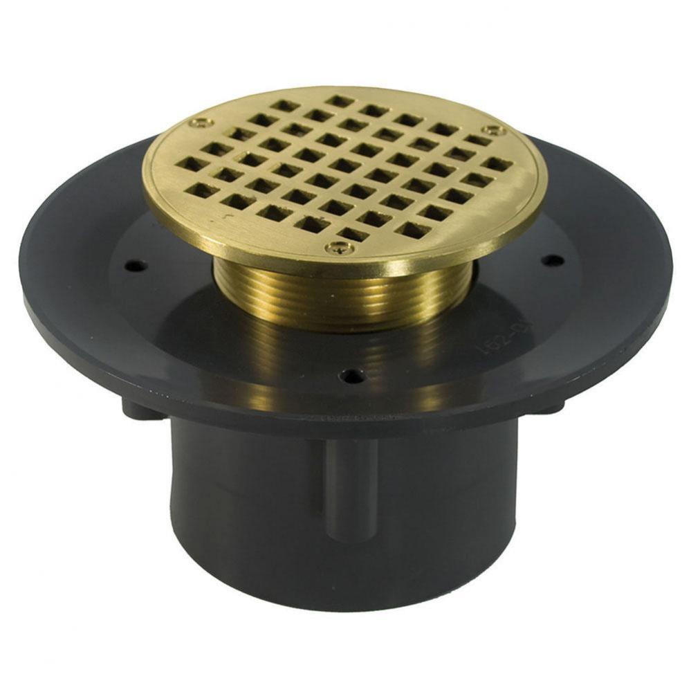 2'' x 3'' Heavy Duty PVC Slab Drain Base with 4'' Metal Spud and 5&a