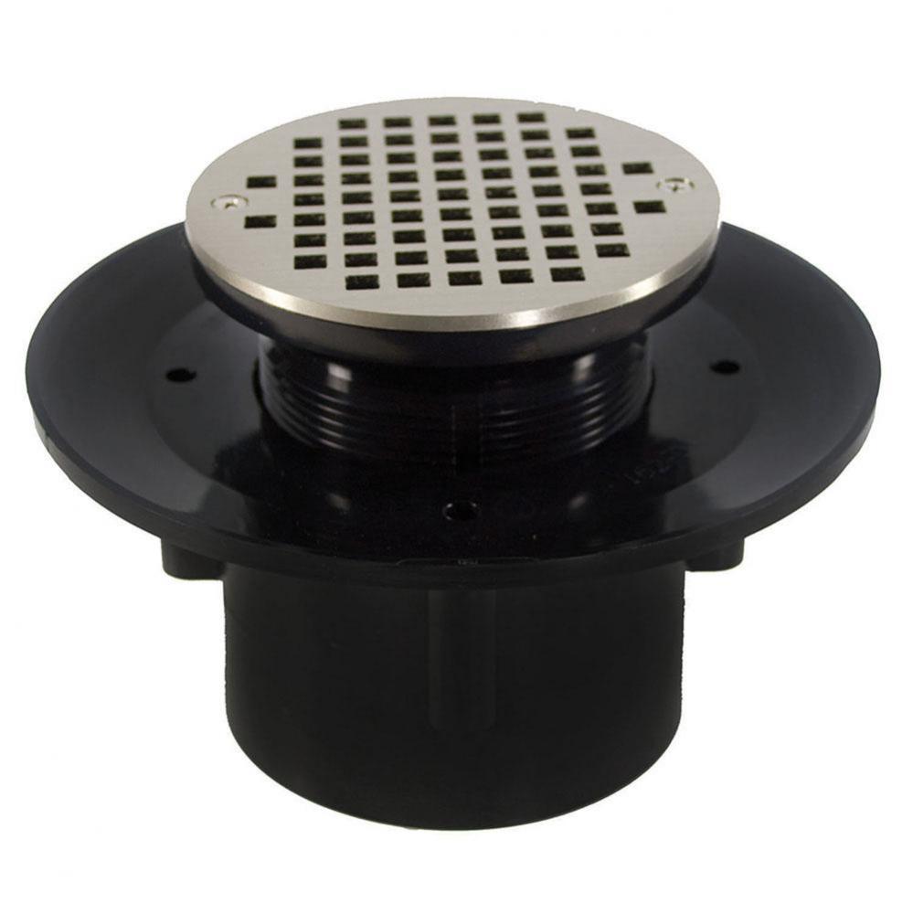 3'' x 4'' Heavy Duty ABS Slab Drain Base with 3'' Plastic Spud and 6