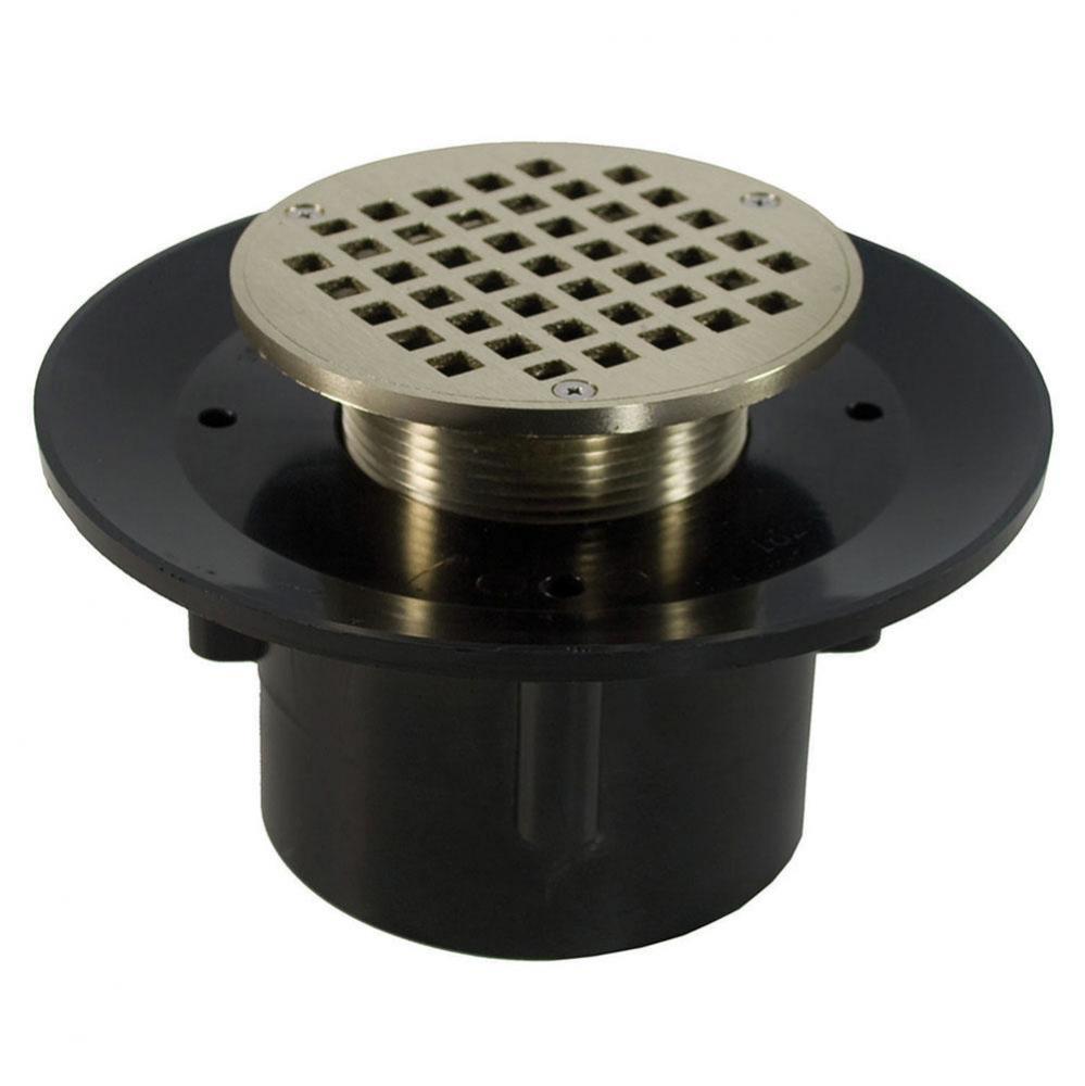 3'' x 4'' Heavy Duty ABS Slab Drain Base with 3'' Metal Spud and 5&a