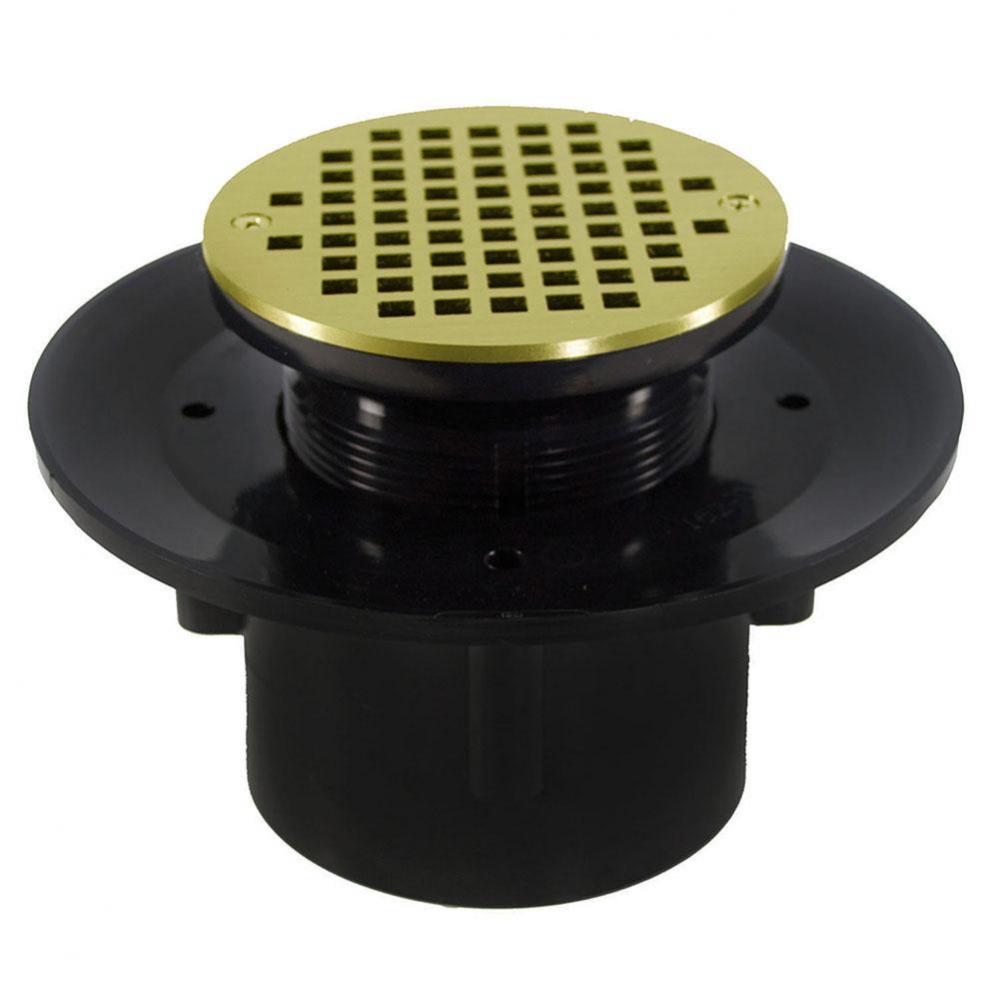 3'' x 4'' Heavy Duty ABS Slab Drain Base with 3-1/2'' Plastic Spud a