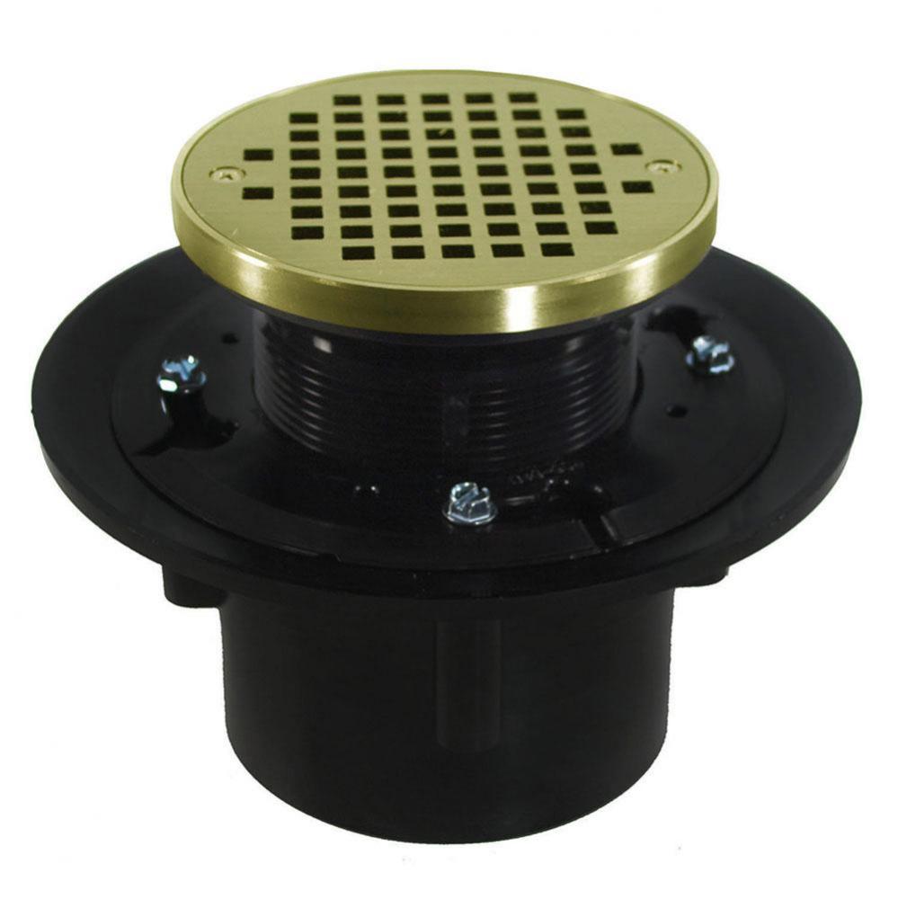 4'' Heavy Duty ABS Slab Drain Base with 3'' Plastic Spud and 6'' Pol