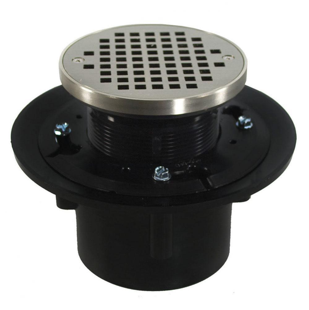 4'' Heavy Duty ABS Slab Drain Base with 3'' Plastic Spud and 6'' Nic