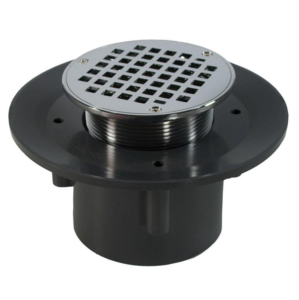 4'' Heavy Duty PVC Slab Drain Base with 3-1/2'' Metal Spud and 5'' C