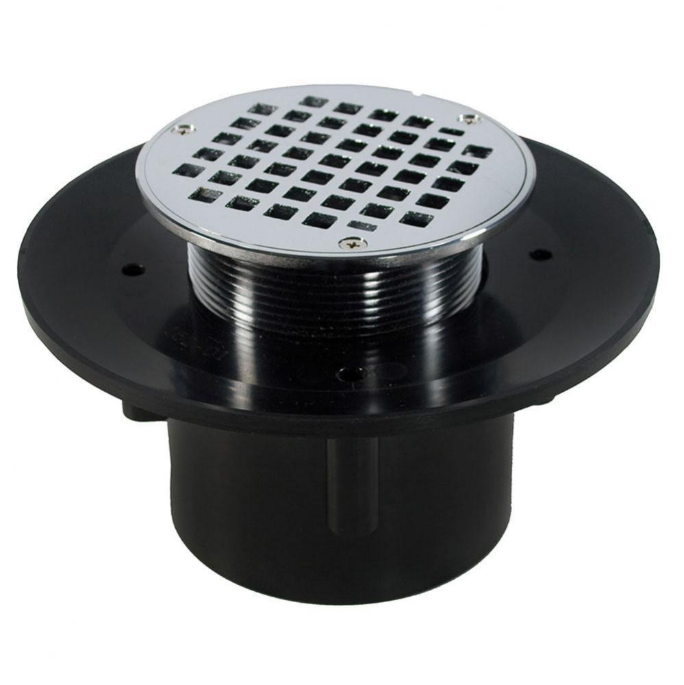 4'' Heavy Duty ABS Slab Drain Base with 3-1/2'' Metal Spud and 5'' C