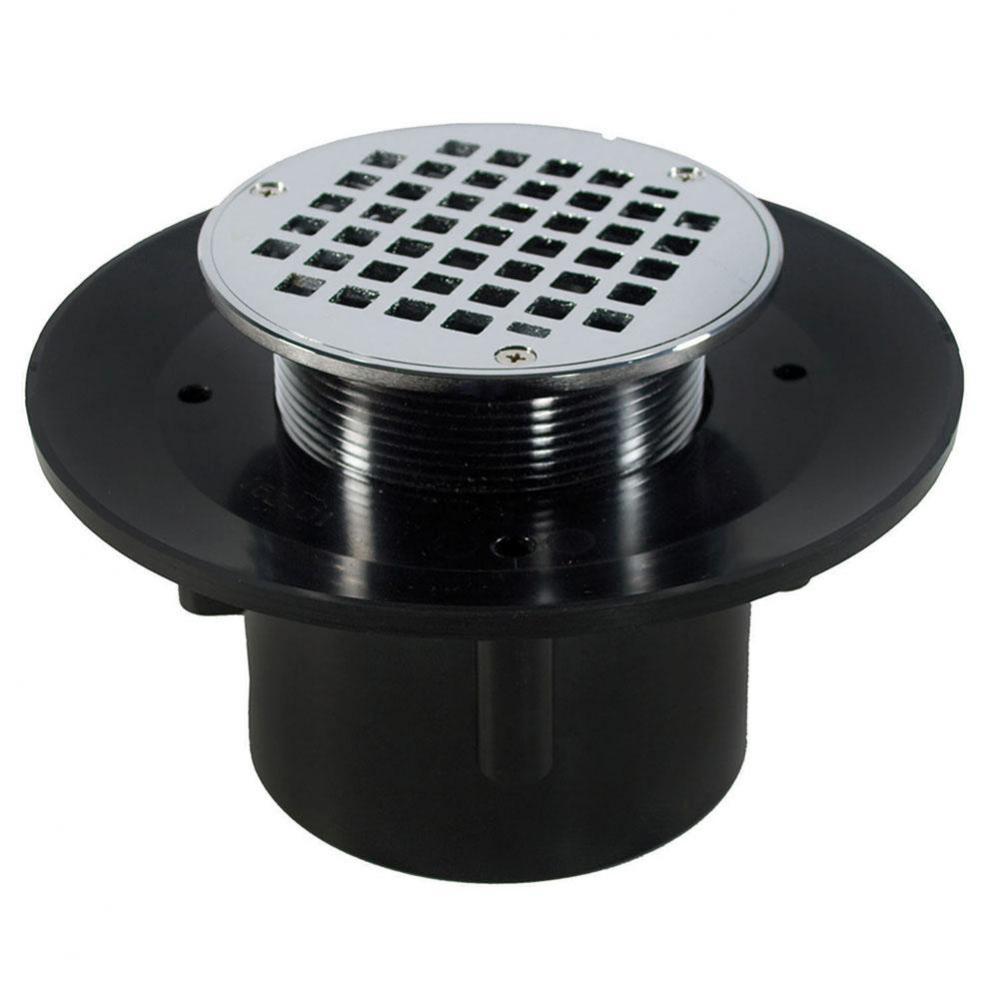 4'' Heavy Duty ABS Slab Drain Base with 3-1/2'' Metal Spud and 6'' C
