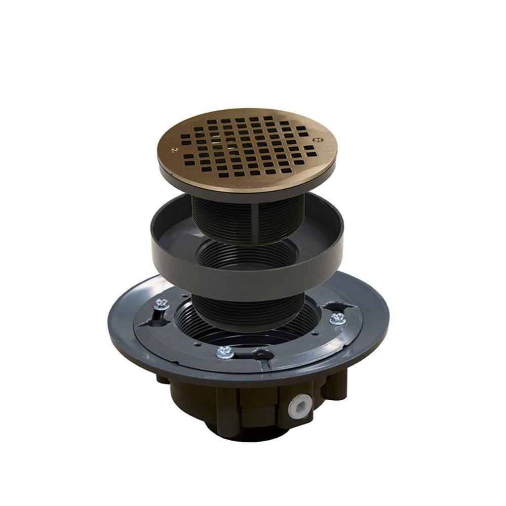 3'' x 4'' PVC Heavy Duty Drain Base with 3'' Plastic Spud and 5&apos
