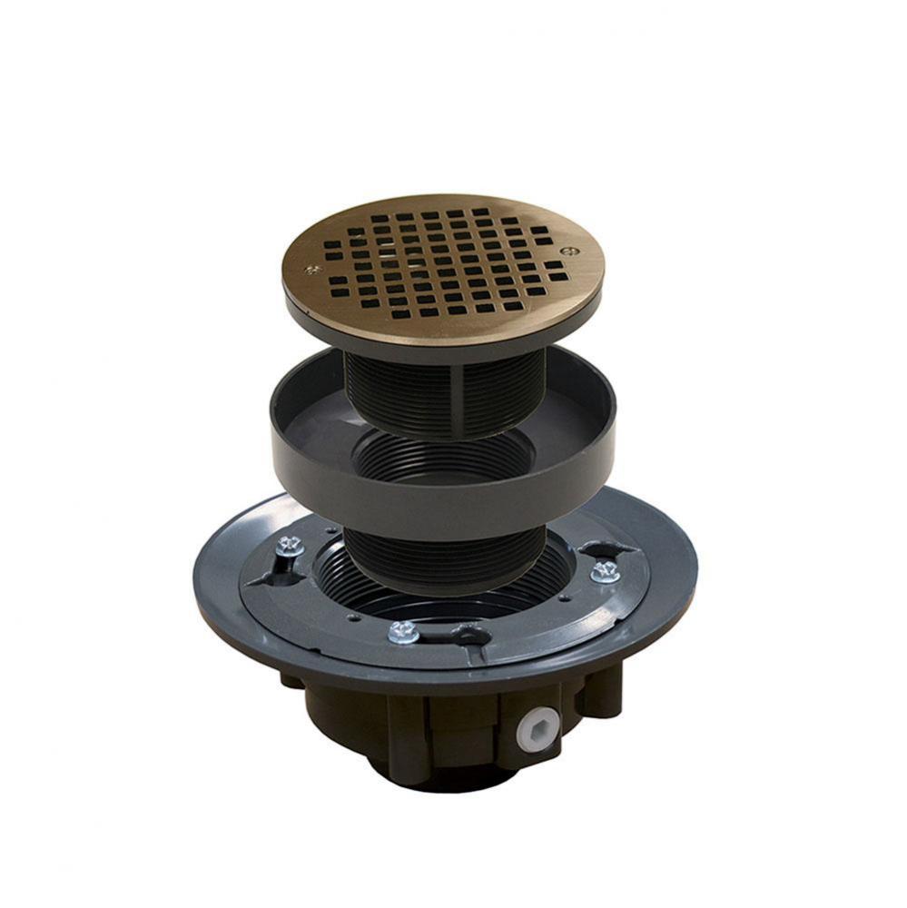 2'' x 3'' PVC Heavy Duty Drain Base with 3'' Plastic Spud and 5&apos
