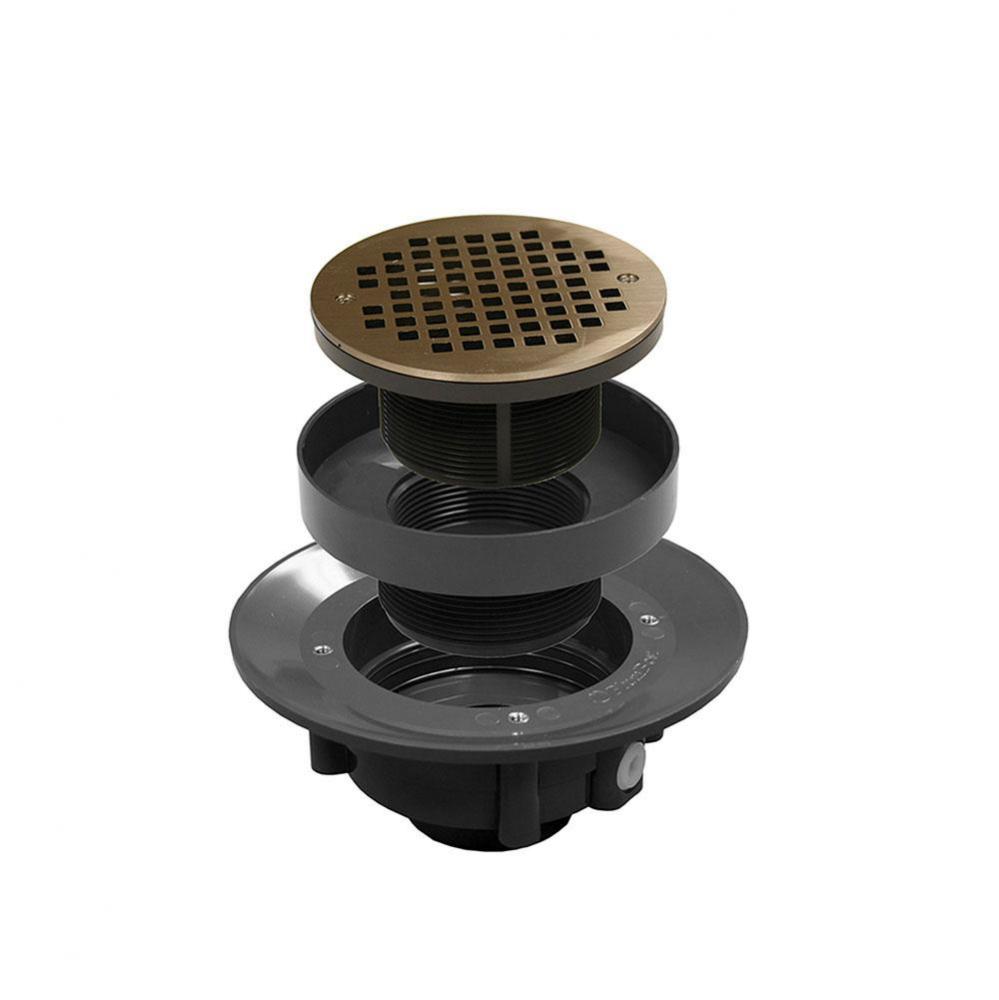 4'' PVC Heavy Duty Slab Drain Base with 3-1/2'' Plastic Spud and 5''