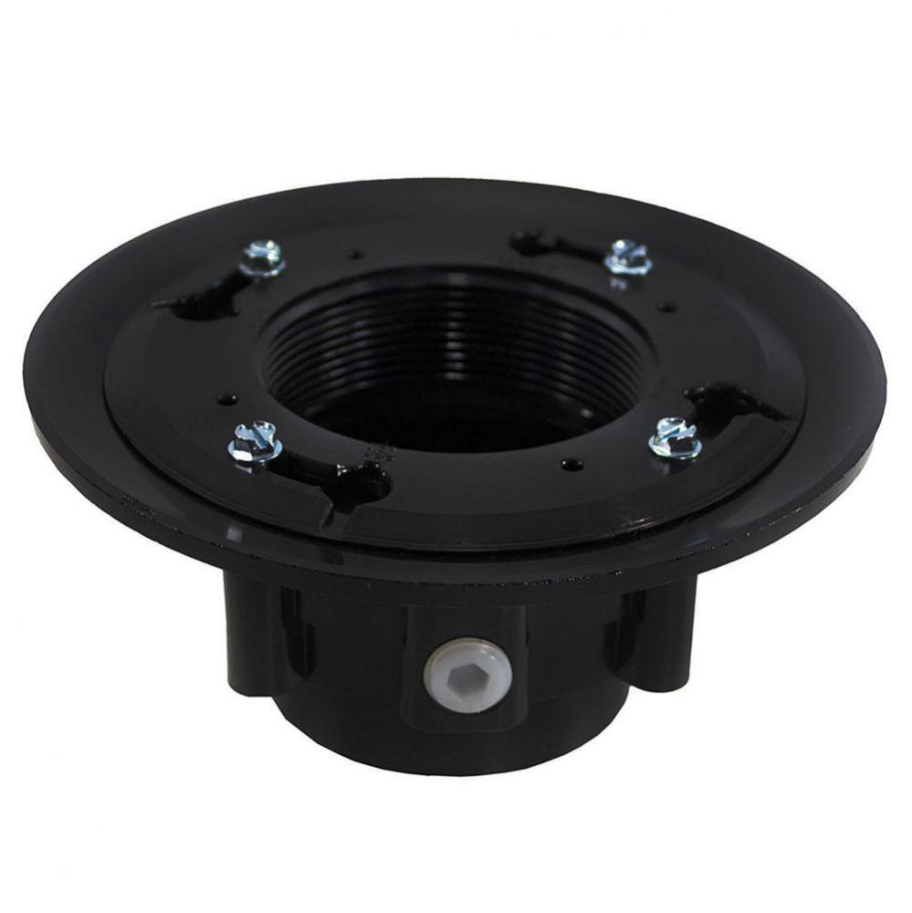 2'' x 3'' ABS Heavy Duty Drain Base with Clamping Ring and Primer Tap, for 3-1
