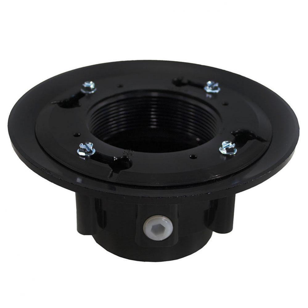 2'' x 3'' ABS Heavy Duty Drain Base with Clamping Ring and Primer Tap, for 4&a