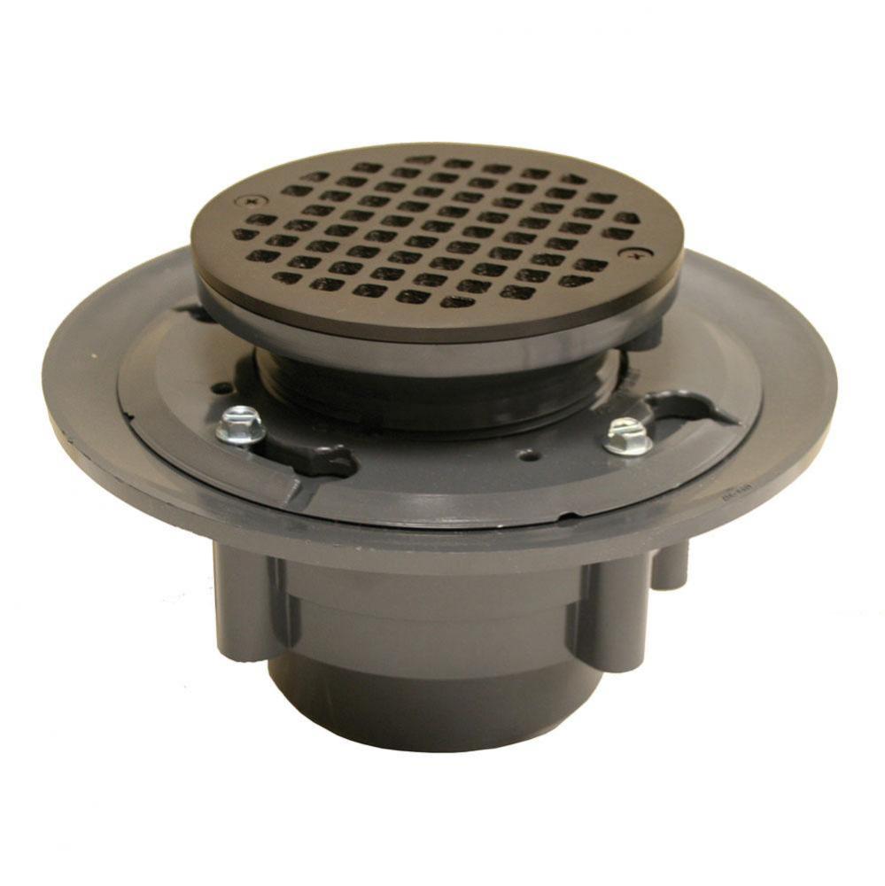 Oil Rubbed Bronze 3'' x 4'' Heavy Duty PVC Shower Drain with 3-1/2''