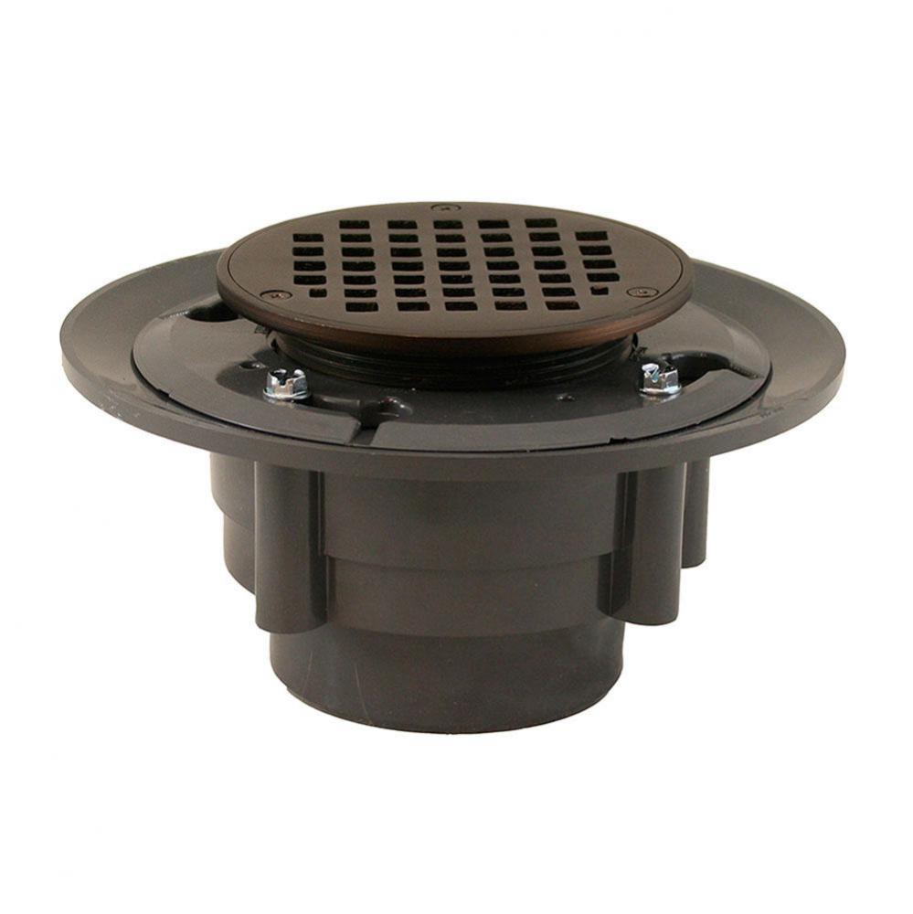 Oil Rubbed Bronze 3'' x 4'' Heavy Duty Shower Drain with 3-1/2'' Spu