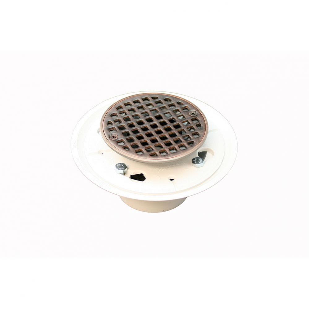 2'' x 3'' PVC Shower Drain/Floor Drain with 2'' Spud and 4'&apo